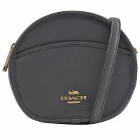 COACH 馬車LOGO Mini 素面圓形牛皮斜背包(深藍)