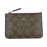 COACH防水PVC燙金LOGO鎖匙零錢包