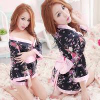 印花深V和服綁帶二件式角色伴演睡衣組(愛戀印花)全尺碼Sexy Meteor