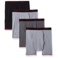 Hanes 2018男時尚Comfort黑灰色四角修飾內著混搭4件組