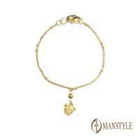 MANSTYLE 立體熊寶貝 彌月黃金手鍊 (約0.75錢) -(預購)
