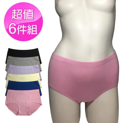 【MatchShop】雙棉彈力中腰蠶絲內褲(6件組#CK3370)