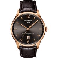 TISSOT天梭 杜魯爾系列動力80小時機械錶-咖啡x玫瑰金框/42mm T0994073644700