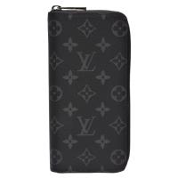 LV M62295經典Monogram Eclipse帆布全開拉鍊手拿長夾(黑灰)