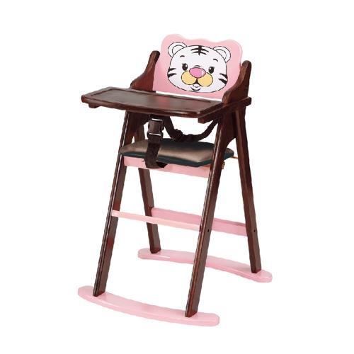 傢俱屋 悠加韓式巧虎折合寶寶椅 粉 胡桃