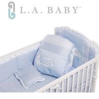 【美國 L.A. Baby】許願星純棉七件式寢具組(M)(MIT 藍色/粉色)