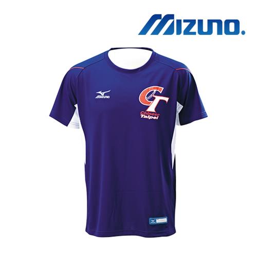 【MIZUNO 美津濃】CT中華隊 Chinese Taipei男女短袖運動衣 藍(12TC6L2716)