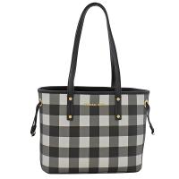 MICHAEL KORS Jet Set SM 格子束口子母購物包.黑白