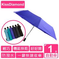 KISSDIAMOND 繽紛美學秒收系速乾好開自動傘(自動/抗曬/防潑水/抗UV/6款任選)