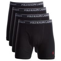 Ralph Lauren 男時尚馬球超軟黑色四角修飾內著4件組