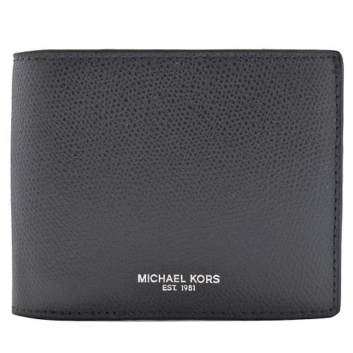 MICHAEL KORS WARREN 經典LOGO附活動夾中短夾.深藍