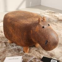 LOGIS邏爵 迷你象迷你河馬多用動物椅凳 實木四腳椅 可愛造形椅 穿鞋椅 矮凳 AD02