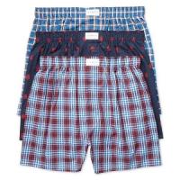 Tommy Hilfiger 2018男時尚藍紅色標格平口內著混搭3件組