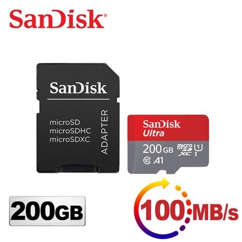 SanDisk Ultra microSDXC UHS-I (A1) 200GB記憶卡100MB/s