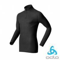 ODLO 男 銀離子長袖半門襟保暖排汗衣(男) (黑色)