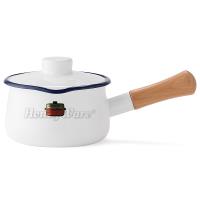 Honey ware 日本富士琺瑯 Solid系列-15cm單柄琺瑯牛奶鍋1.2L天使白