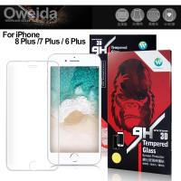 Oweida iPhone 8 Plus7 Plus 6 Plus 3D全滿版鋼化玻璃保護貼-白色