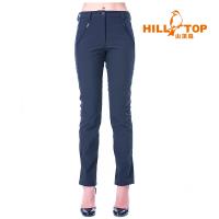 【hilltop山頂鳥】女款抗風超潑水彈性保暖長褲H31FK9黑