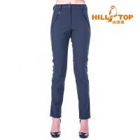 【hilltop山頂鳥】女款抗風超潑水彈性保暖長褲H31FK9深灰