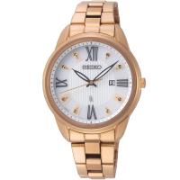 SEIKO精工 LUKIA廣告 美麗時光太陽能女錶(玫瑰金/33mm) V137-0DC0K SUT364J1
