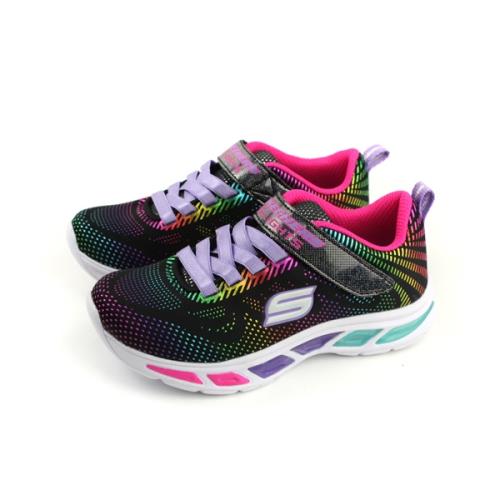 SKECHERS S-LIGHTS 運動鞋 電燈鞋 黑色 彩虹 10959LBKMT no868