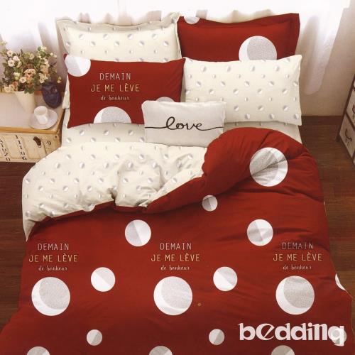 BEDDING-活性印染特大6x7尺床包三件組-夢幻星球-紅