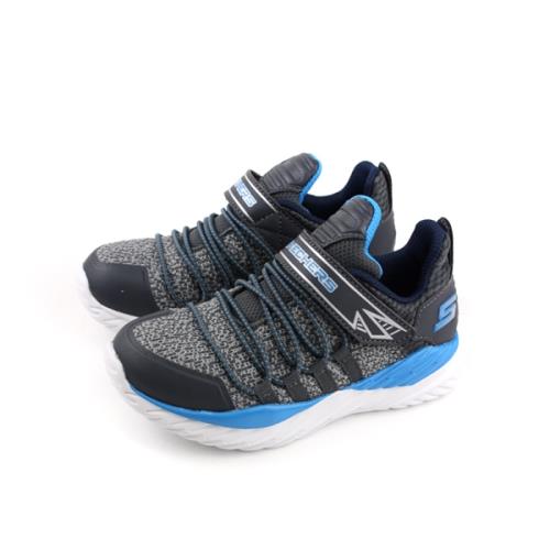 SKECHERS  運動鞋 魔鬼氈 童鞋 鐵灰色 97766LCCBL no886