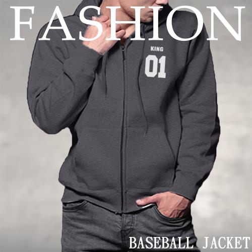 KISISDIAMOND 美式潮流刷毛連帽棒球外套(休閒/時尚/連帽/刷毛/保暖/5色L-3XL)