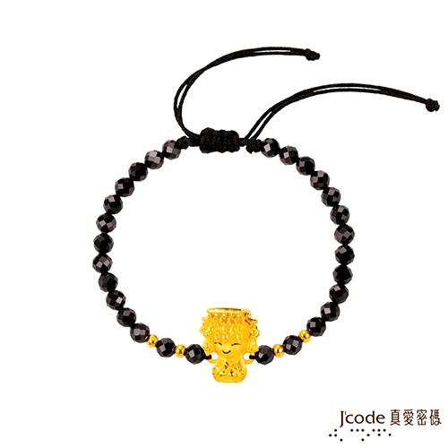 Jcode真愛密碼 小萌佛-媽祖黃金/尖晶石手鍊-立體硬金款