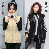 KW韓國. 保暖羊絨呢料鋪棉背心組合 L-3XL