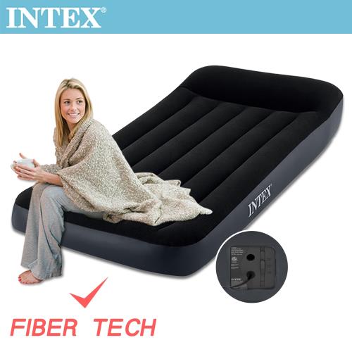 INTEX 舒適單人加大(FIBER TECH)內建電動幫浦充氣床-寬99cm(64145)