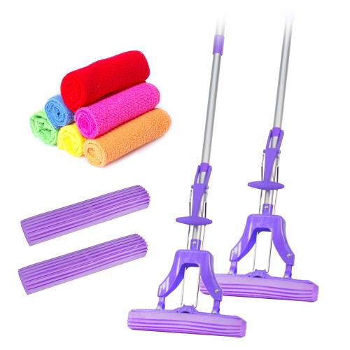 廚王 水精靈拖把組(拖把x2+替換棉x2+抹布x6)