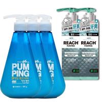 倍麗兒 PUMPING 即期品 按壓式牙膏285g(綠-草本芳香 口氣清新)*5入