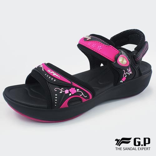 G.P 紓壓緩震厚底磁扣兩用涼拖鞋G8686W-黑桃色(SIZE:35-39 共二色)