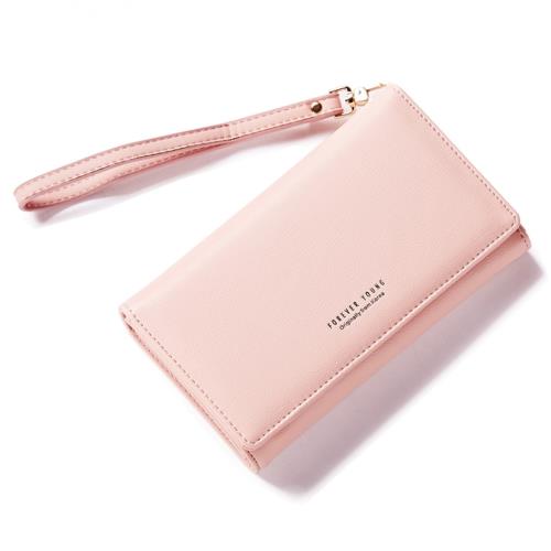 Acorn*橡果-韓版腕帶長夾手拿包卡包手機包8902(淺粉)