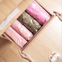 PUSH!居家生活用品手壓式手捲真空壓縮袋旅行便攜帶(粉色小號4入裝)S58