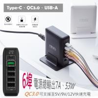 MINIQ 智慧6埠高速充電器(支援QC3.0 /Type-C充電)