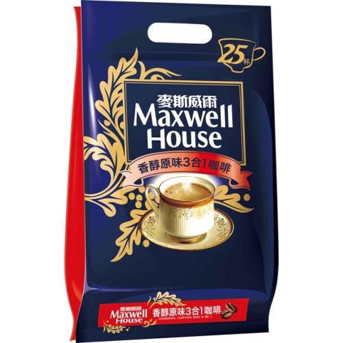 Maxwell麥斯威爾 拿鐵3合1咖啡/特濃3合1咖啡/香醇低脂3合1咖啡/香醇原味3合1咖啡/無糖2合1咖啡 3包組