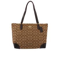 COACH LOGO緹花布肩背包(咖啡) F29958 IMC7C