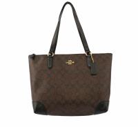 COACH PVC LOGO肩背包(巧克力) F29208 IMAA8