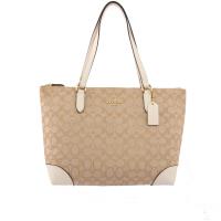 COACH LOGO緹花布肩背包(白) F29958 IMDQC