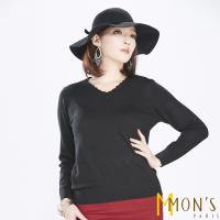 MONS 法式浪漫V領造型羊毛上衣