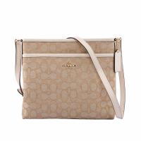 COACH 緹花 LOGO斜背包(薄款)(白) F29960 IMDQC