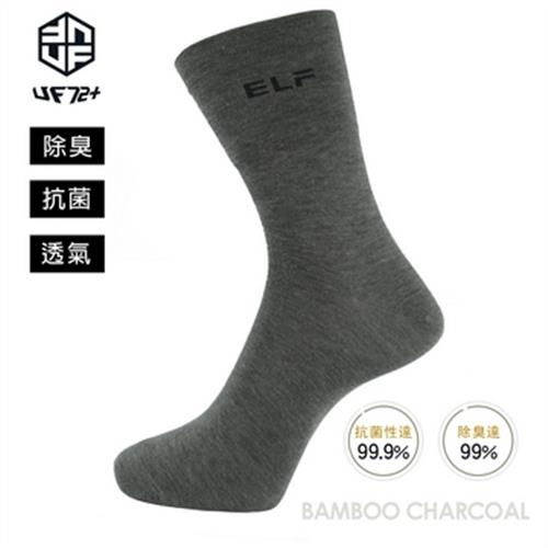 [UF72] elf除臭竹炭寬口無痕休閒襪UF7012-灰色24-26(五雙入)