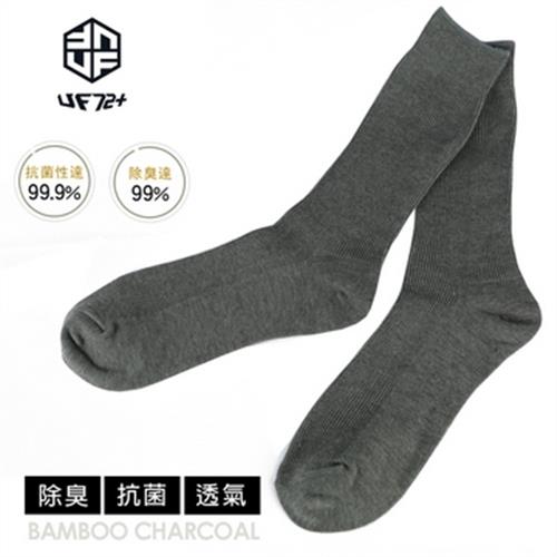 [UF72] elf除臭竹炭條紋中統休閒襪UF5025-灰色24-26(五雙入)