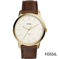 FOSSIL 睿智思維薄型皮帶男錶-米白x44mm FS5397
