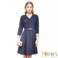 MONS歐系精品風格紋氣質蕾絲洋裝
