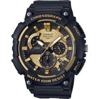 CASIO 流行前線逆跳扇形計時男錶-金X黑(MCW-200H-9A)
