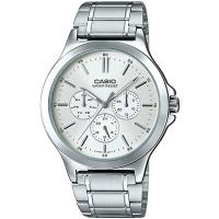CASIO 都會時尚三眼全月曆男錶-白(MTP-V300D-7A)