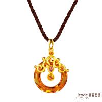 Jcode真愛密碼 如意光環黃金/水晶墜子 送項鍊